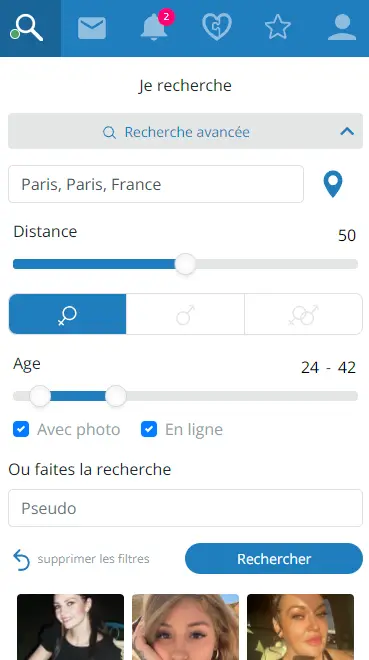 Filtres avancés de recherche de profils sur commelabraise